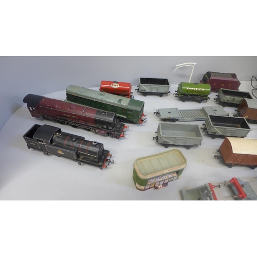 706 - A Hornby vintage model rail including two locomotives