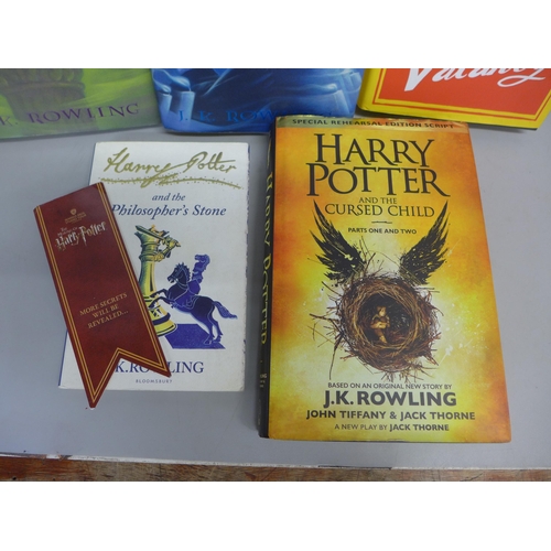 727 - Two American first edition Harry Potter books and three J.K. Rowling books