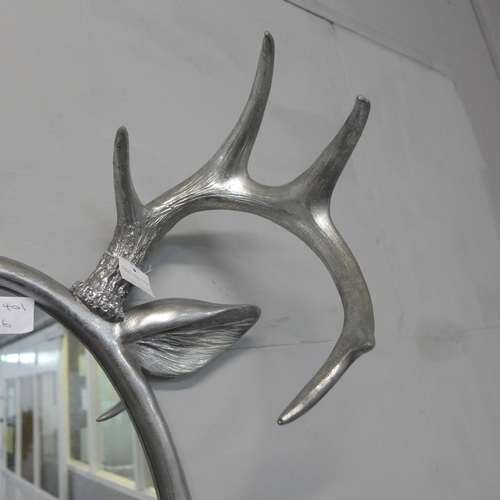 1320 - A silver stag horn mirror