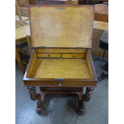 126 - A Victorian walnut Davenport