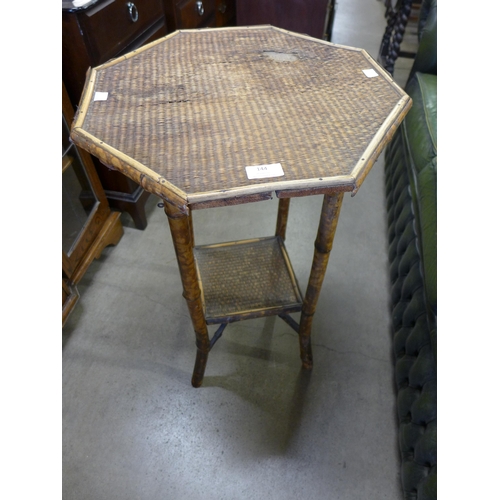 144 - A Victorian bamboo octagonal occasional table