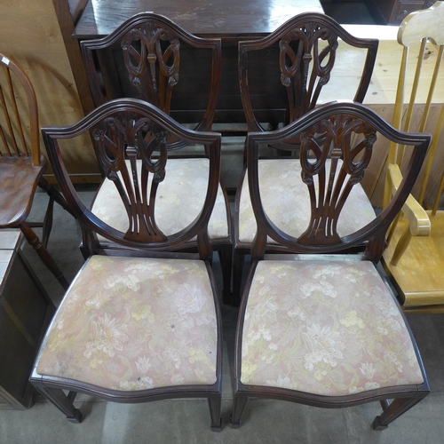 179 - A set of four Hepplewhite Revival mahogany dining chairs