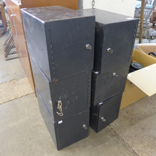 224 - A set of six steel boxes