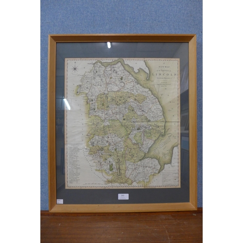 265 - A 19th Century New Map of the County of Lincoln, framed