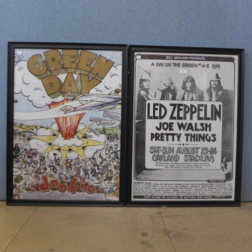 275 - A Green Day band poster and a Led Zeppelin poster