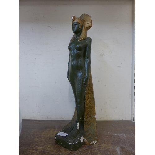 294 - An Art Deco style painted chalk figure of an Egyptian Pharoah