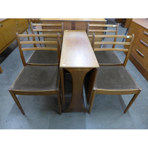 61 - A G-Plan Fresco teak drop-leaf table and four chairs