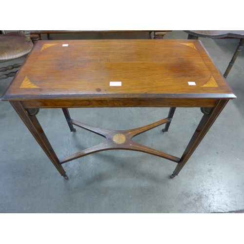 88 - An Edward VII rosewood and satinwood inlaid occasional table