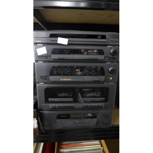 2191 - A Goodman's stereo 2850 turntable, tuning system, Dynamic Bass host system, double cassette and 3 be... 