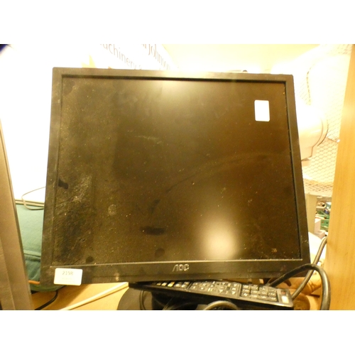 2198 - A computer monitor and Linsar TV