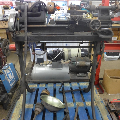 2219 - A Pools Specials 240v metal working lathe on stand * this lot is subject to VAT