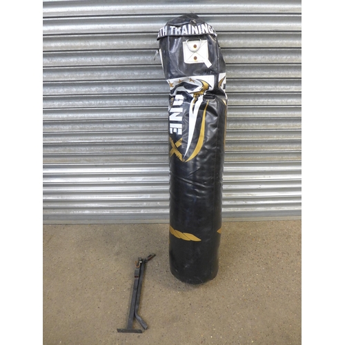 2263 - A One X boxing training punch bag with bracket