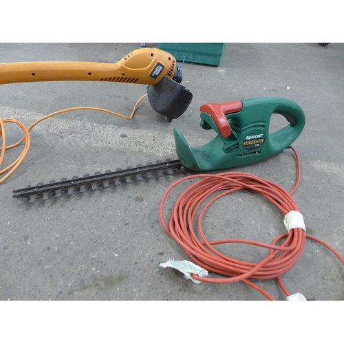 2346 - A Qualcast Hedgemaster 370 240v electric hedgecutter and a Black & Decker GL360 230v electric garden... 