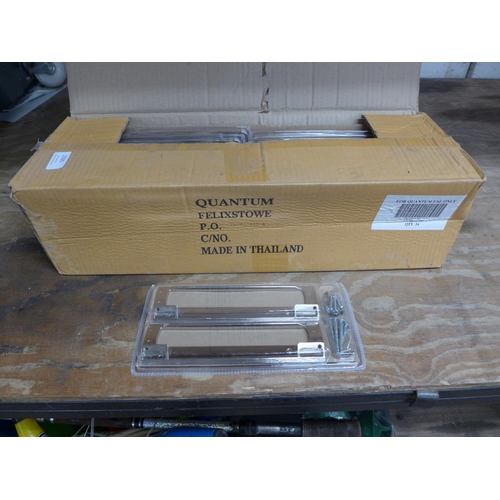 2395 - 9 Boxes of brushed nickel effect letterbox handles (14 per case)