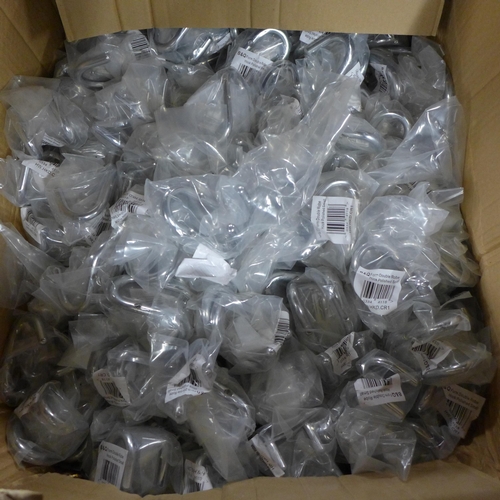 2398 - A box of B & Q double robe polished hooks