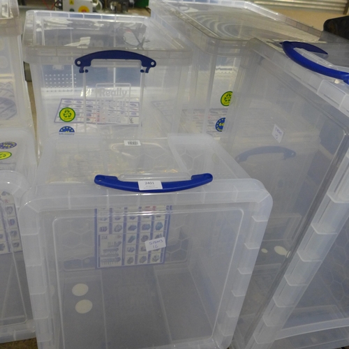 2401 - 3 Really Useful storage boxes (1 x 84l, 1 x 64l and 1 x 42l)