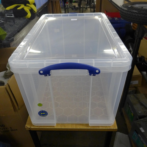 2402 - 3 Really Useful storage boxes (1 x 84l, 1 x 64l and 1 x 42l)