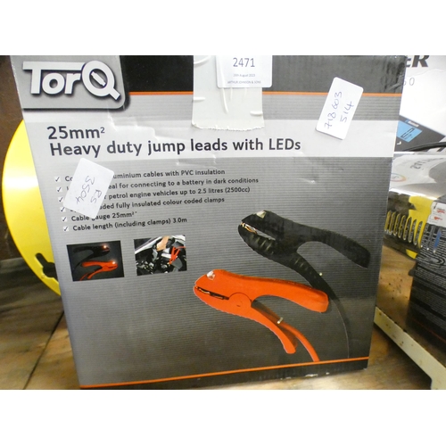 2471 - Torq 25mm2 heavy duty jump leads with LED's