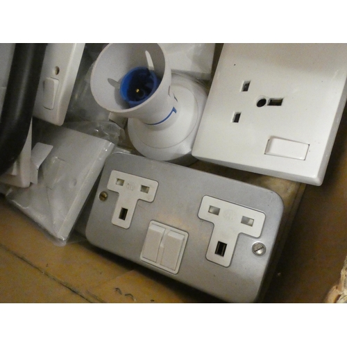 2479 - An extension lead on a reel plus assorted plug sockets