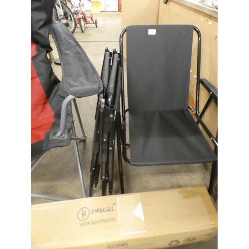 2501 - 5 Folding chair, 3 deck chairs and parasol, all unused