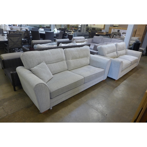 1505 - A pair of grey Dahlia four seater sofas * this lot is subject to VAT