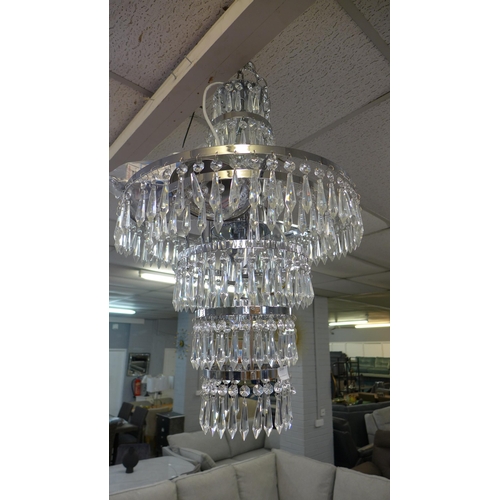 1511 - A large glass crystal chandelier - missing some parts