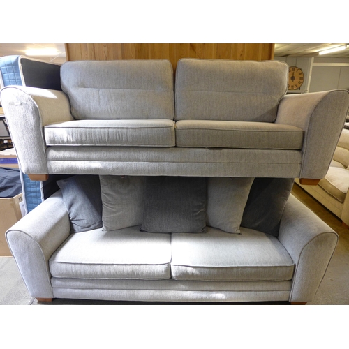 1517 - A pair of grey Dahlia four seater sofas (one scatter back) * this lot is subject to VAT