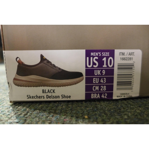 Mens black clearance skechers size 9