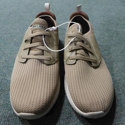 3021 - Men's taupe Skechers trainers - UK size 8 * this lot is subject to VAT