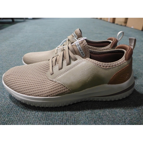 3021 - Men's taupe Skechers trainers - UK size 8 * this lot is subject to VAT