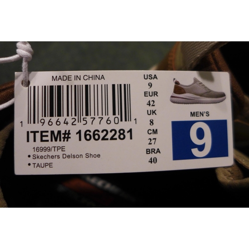 3021 - Men's taupe Skechers trainers - UK size 8 * this lot is subject to VAT