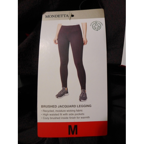 Quantity of Women's Maroon Mondetta Leggings, mainly size: M