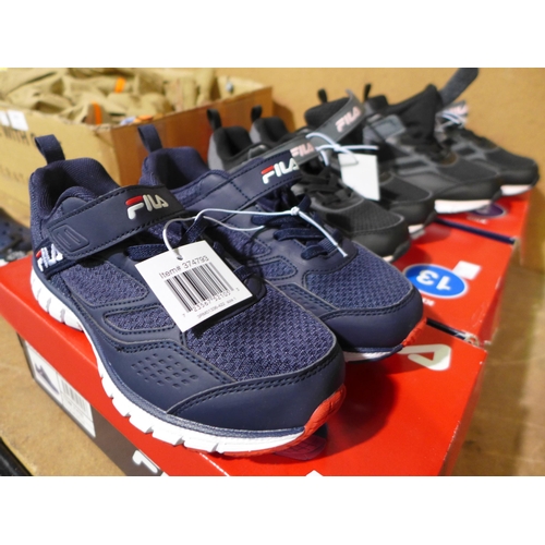 3065 - Three pairs of Children's FILA Velcro Trainers - Sizes: 1,2,13. * this lot is subject to VAT