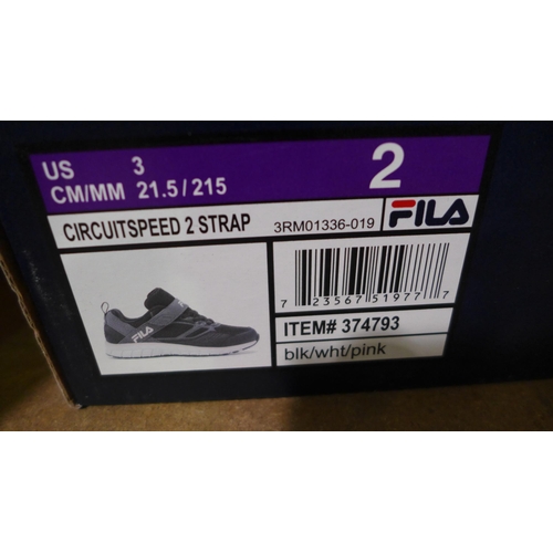 3065 - Three pairs of Children's FILA Velcro Trainers - Sizes: 1,2,13. * this lot is subject to VAT