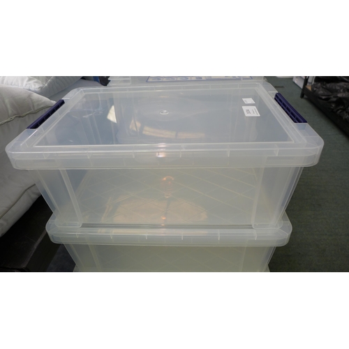 3334 - Six small plastic storage tubs with lids  - cracked/damaged