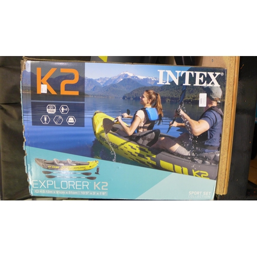 3355 - Intex Explorer K2 2 person inflatable Kayak With Oars, Original RRP £136.99 + vat  ( 301 - 237 )   *... 