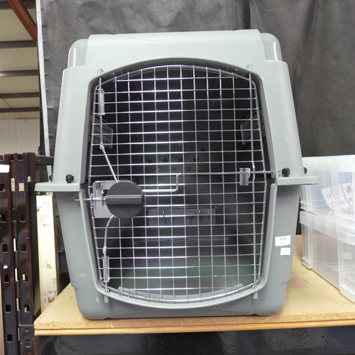 3358 - large grey plastic dog crate