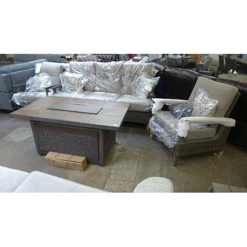 1504 - Agio Brentwood fire deep seating set, original RRP £2416.65 + VAT (4178-42) *This lot is subject to ... 