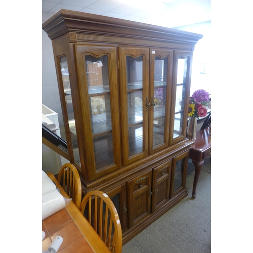 1590 - An oak effect glazed dresser