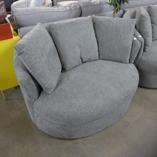 1368 - Light grey fabric swivel chair, original RRP £441.66 + VAT (4178-16) *This lot is subject to Vat