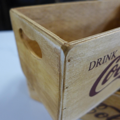 1391 - A pair of Coca Cola wooden storage boxes (FL3613)