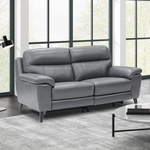 1401 - Grace grey leather 2.5 seater power recliner, original RRP £891.66 + VAT (4178-34) *This lot is subj... 