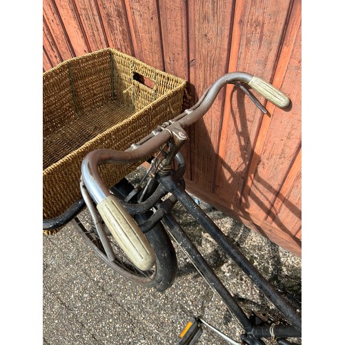 2241 - A vintage trailer bike with Brooks saddle and basket