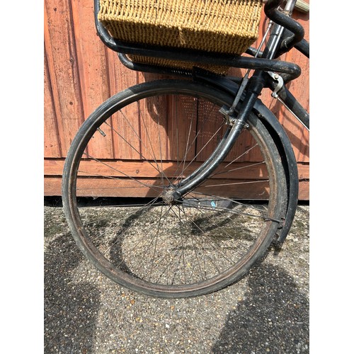 2241 - A vintage trailer bike with Brooks saddle and basket