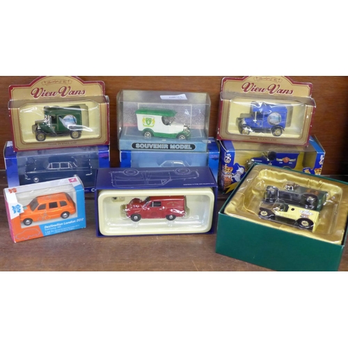 688 - A collection of nine die-cast model vehicles; Days Gone HRH The Prince of Wales 60th Birthday Set, e... 