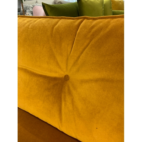 1326 - A mustard velvet love seat