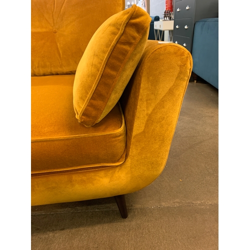 1326 - A mustard velvet love seat