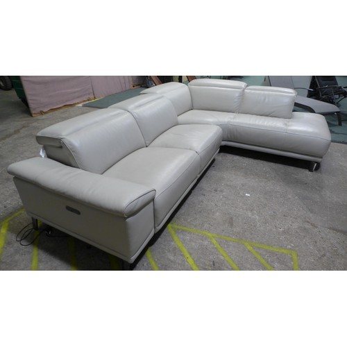 1369 - Cream Leather 2-Piece Sectional Corner Sofa (Marked) original RRP £1999.99 + VAT (300-173) *This lot... 