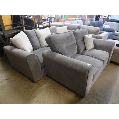 1498 - A pair of dark grey Dahlia two and three seater sofas, one scatter back * this lot is subject to VAT