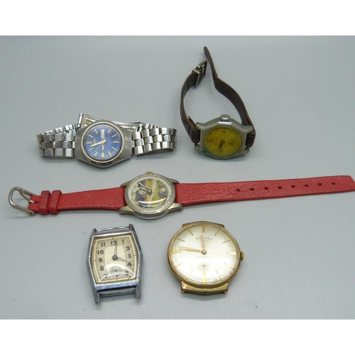 1030 - Five mechanical wristwatches including a gentleman's Rotary, a lady's Seiko automatic Hi-Beat wristw... 